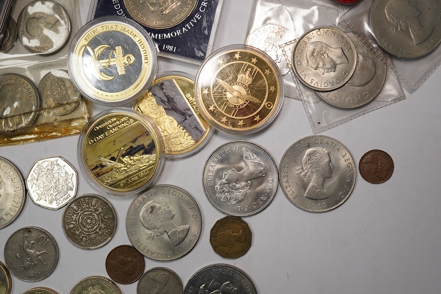 British coins, QEII, commemorative coins including London 2012 Olympic £5 silver proof piedfort coin